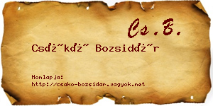 Csákó Bozsidár névjegykártya